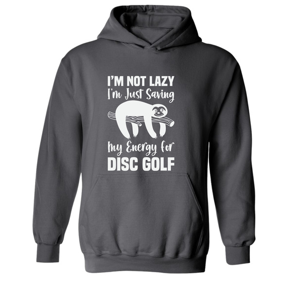 Disc Golf Hoodie LAZY SLOTH Discgolfing Funny Hooded Sweatshirt - Picture 9 of 10